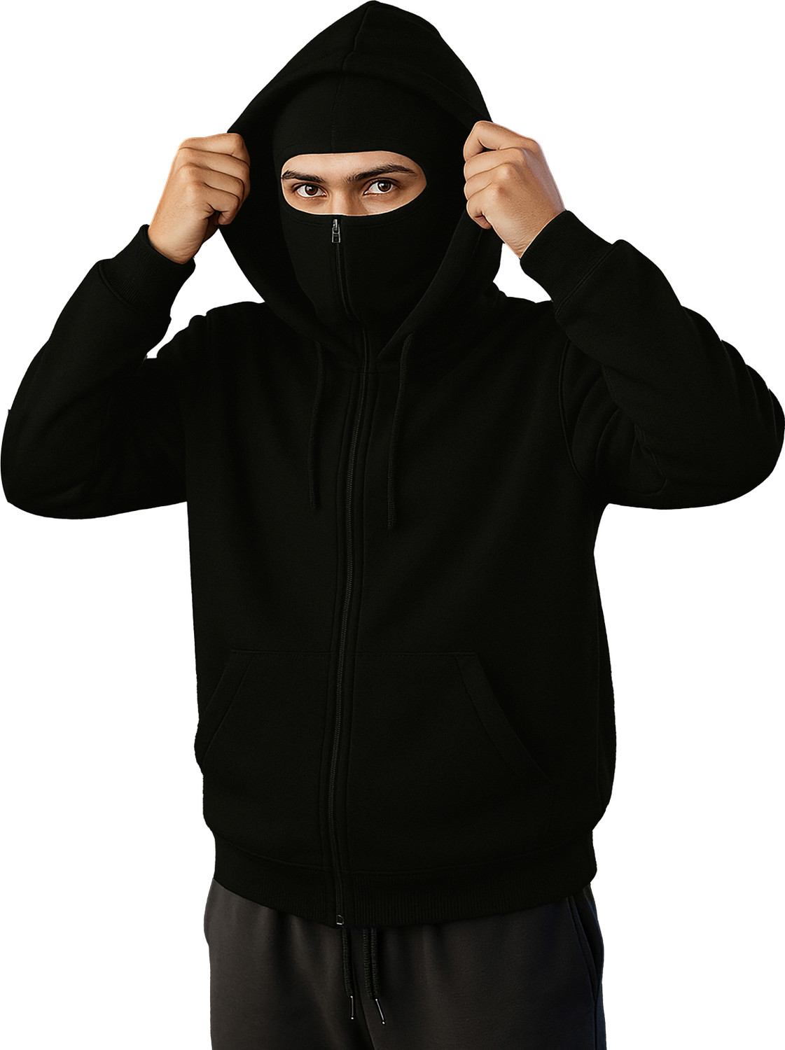 Image of navar Men Full Sleeve Solid Hooded Sweatshirt
