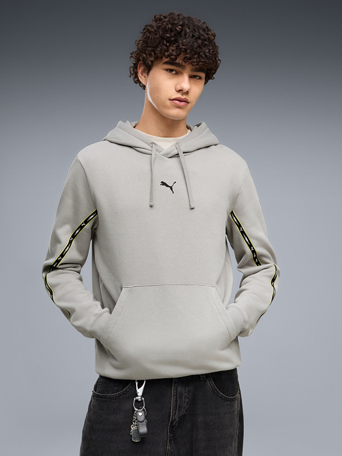 Image of PUMA Men Full Sleeve Graphic Print Hooded Sweatshirt