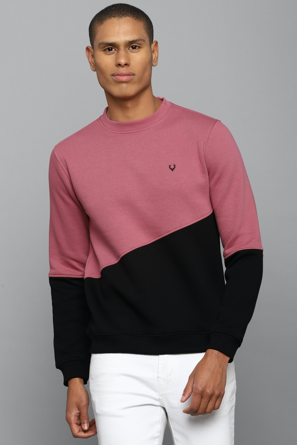 Image of Allen Solly Men Full Sleeve Solid Hooded Sweatshirt