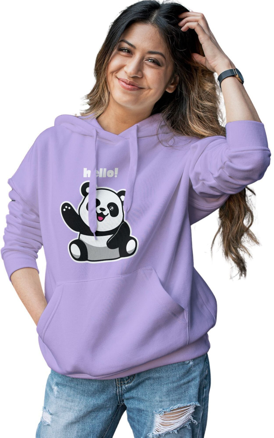 Image of EZYCLOTHING Women Full Sleeve Printed, Graphic Print Hooded Sweatshirt