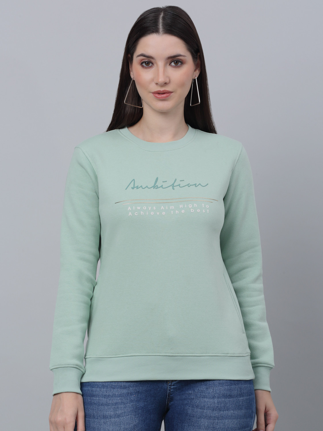 Image of CANTABIL Women Full Sleeve Printed Sweatshirt