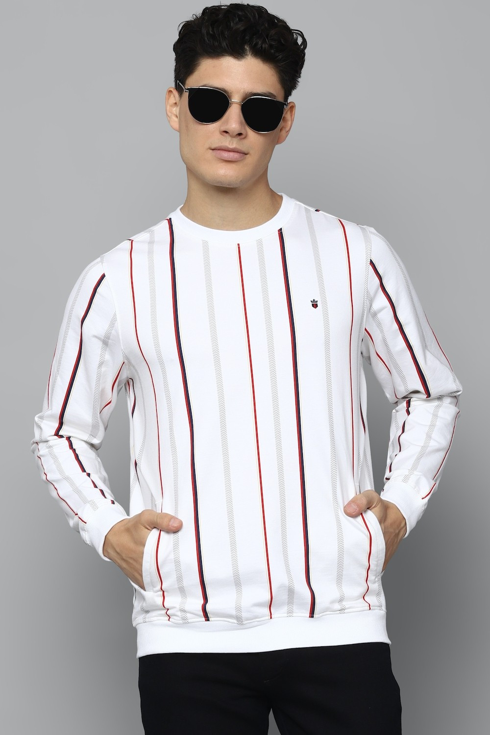 LOUIS PHILIPPE Full Sleeve Striped Men Sweatshirt Price History