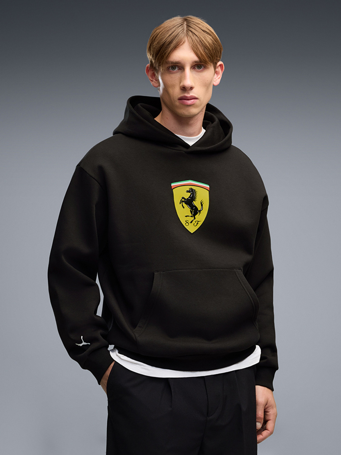 Image of PUMA Men Full Sleeve Graphic Print Hooded Sweatshirt