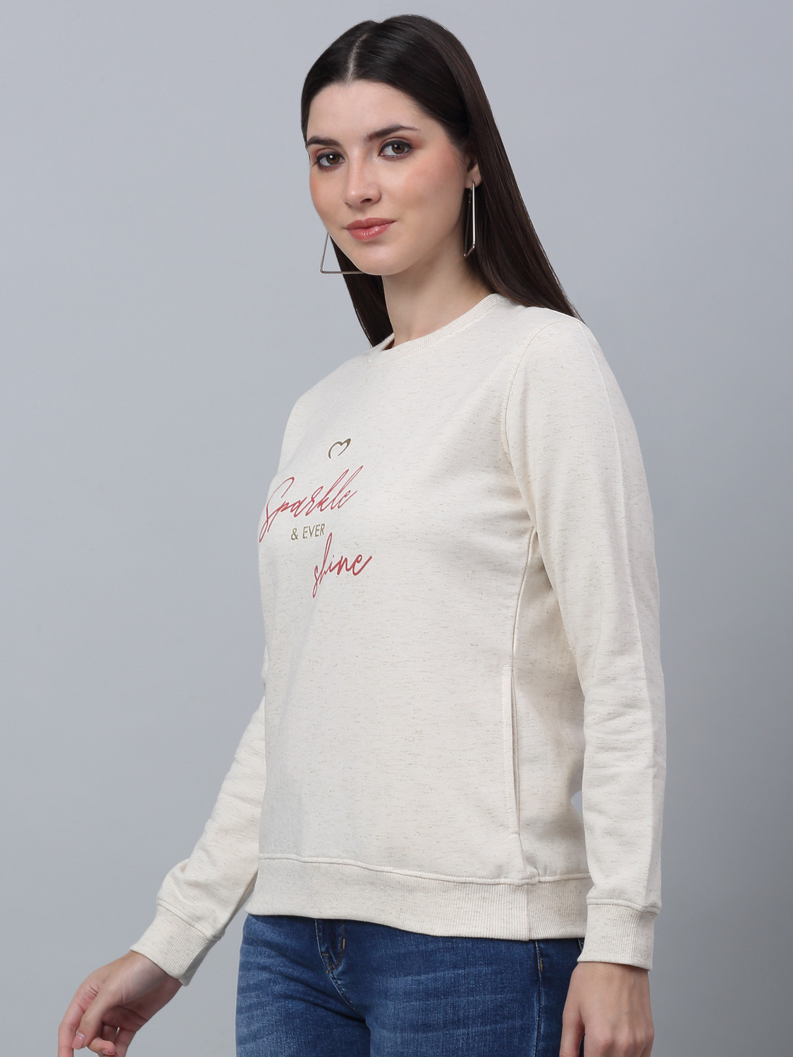 Image of CANTABIL Women Full Sleeve Printed Sweatshirt