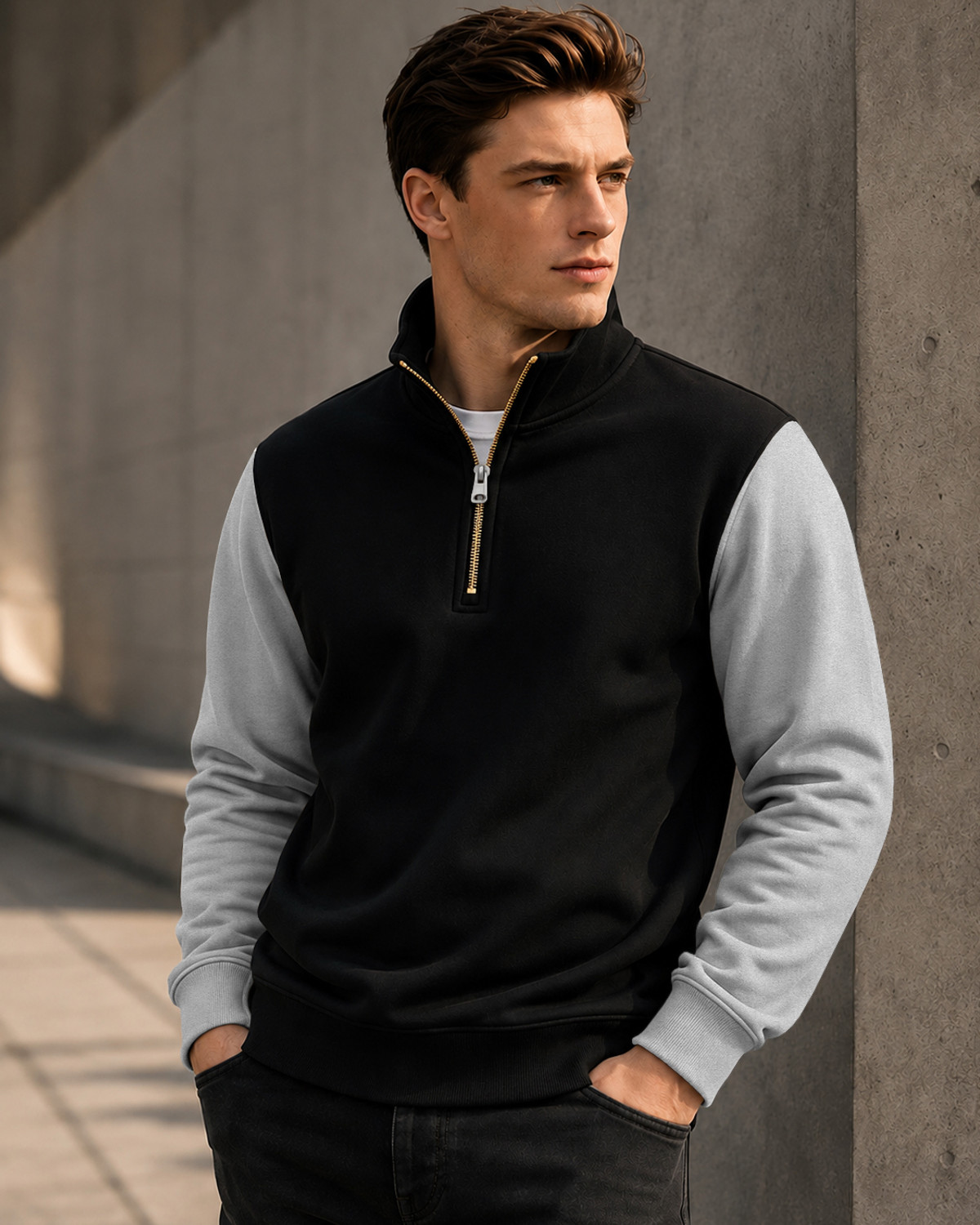 Image of Triptee Men Full Sleeve Solid Sweatshirt