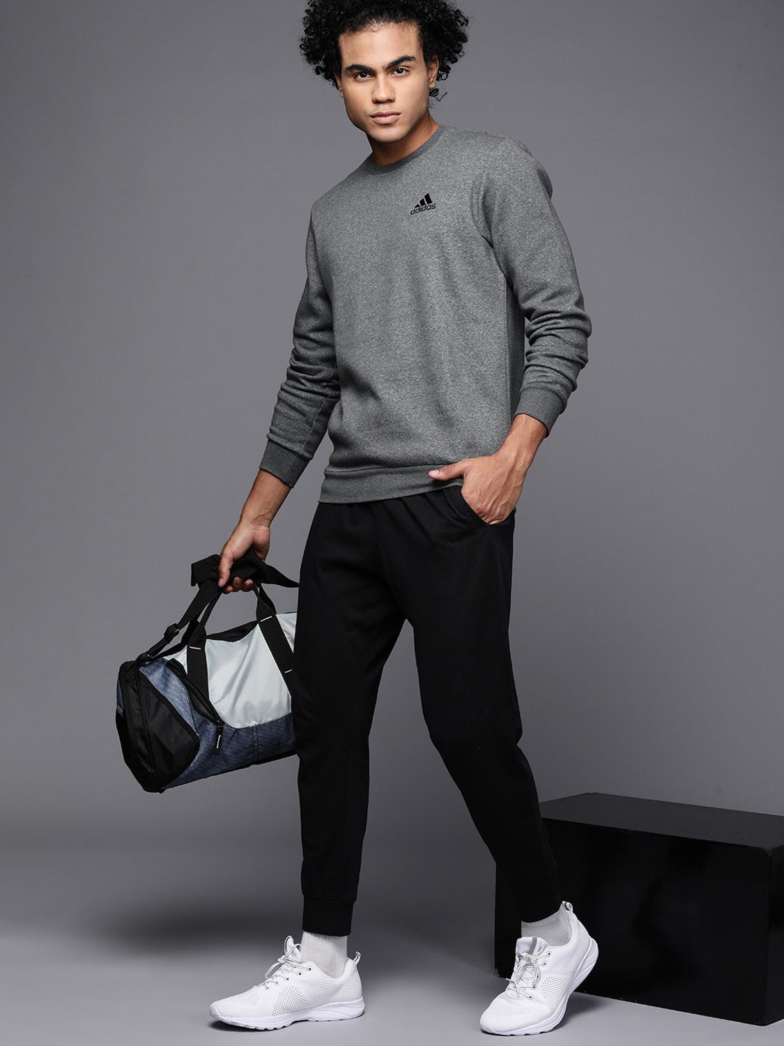 Adidas full sleeve solid men's sweatshirt deals