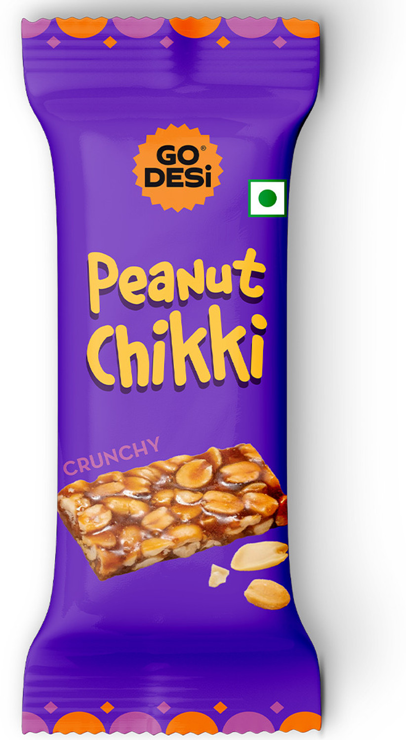 Image of GO DESi Peanut Chikki Bar, No Added Preservatives and Colours, Sweets, Made with Jaggery Pouch (900 g)