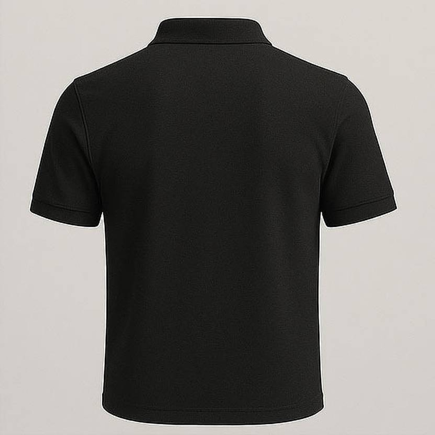 Image of Amaran Men Printed Polo Neck Pure Cotton Black T-Shirt