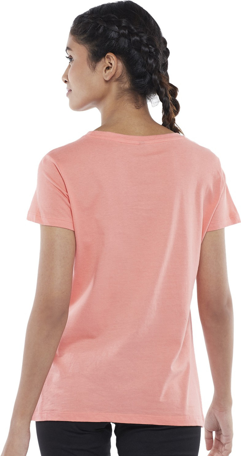 Image of Ajile By Pantaloons Typography Women Round Neck Red T-Shirt