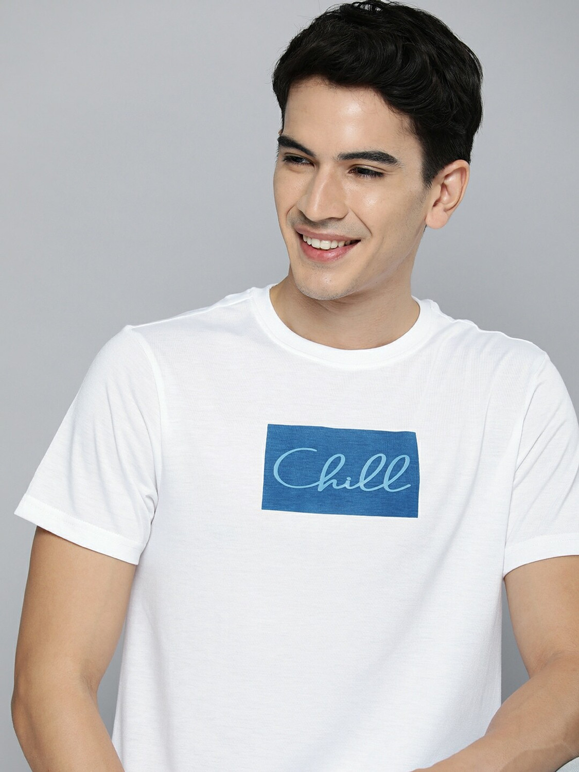 Image of Mast & Harbour Printed, Typography Men Round Neck White T-Shirt