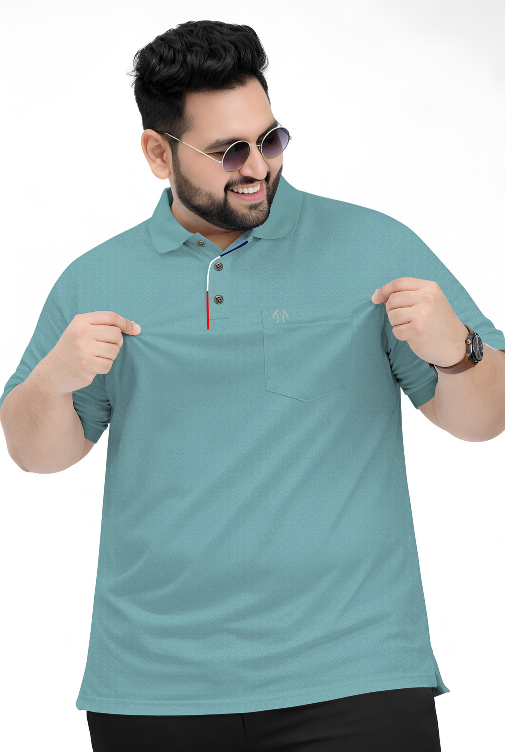 Image of Force NXT Pack of 2 Men Solid Round Neck Pure Cotton Orange, Green T-Shirt