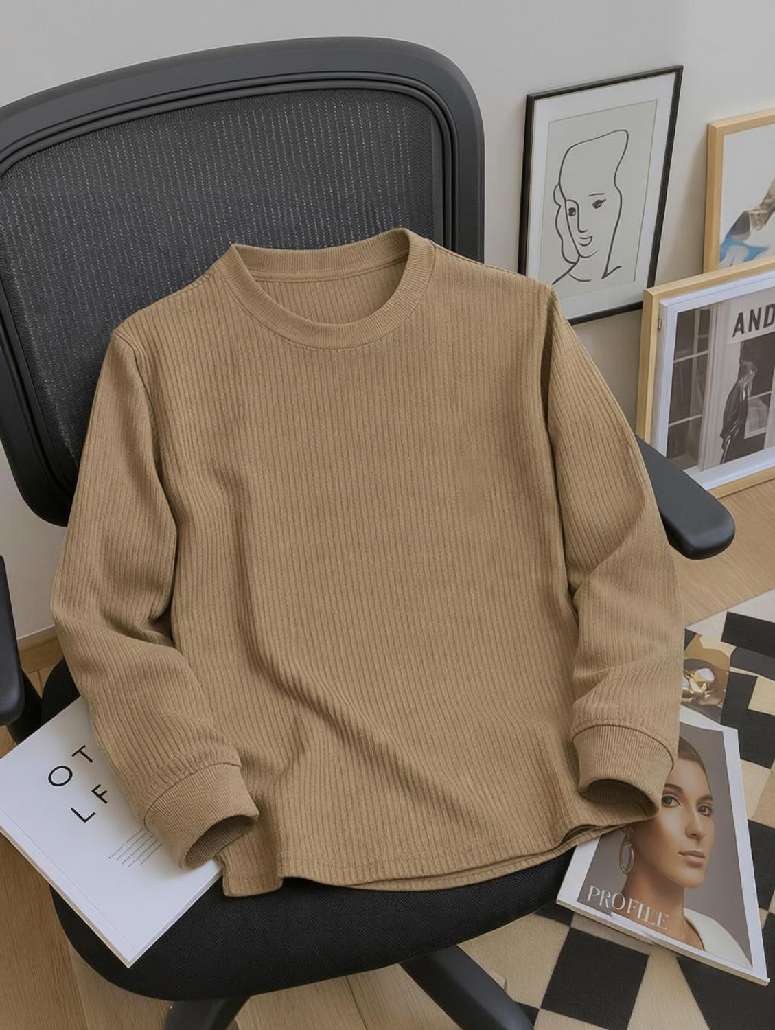 Image of Try This Men Printed Polo Neck Cotton Blend Black T-Shirt