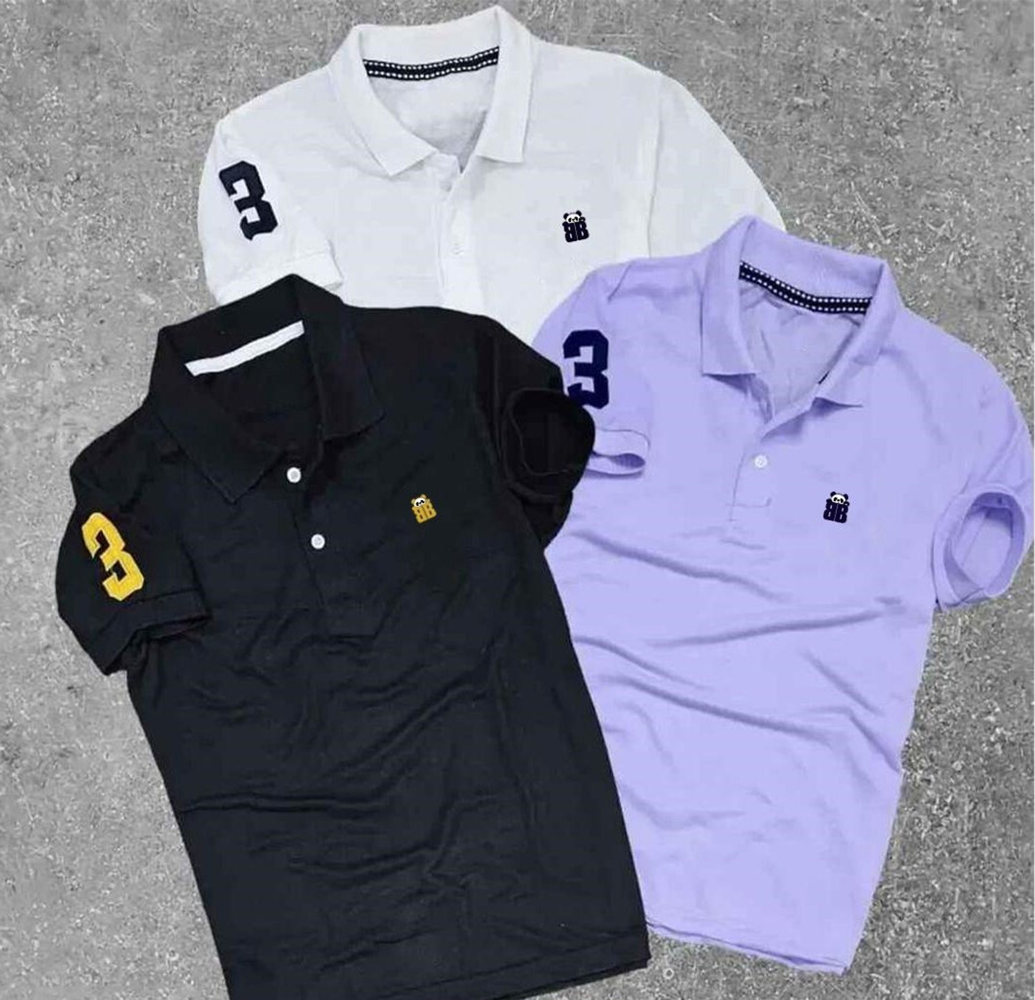 Image of Bliss Bell Pack of 2 Men Solid Polo Neck Cotton Blend Multicolor T-Shirt