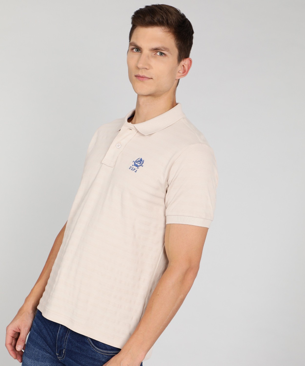 (M) Lacoste Men's Beige Polo Shirt