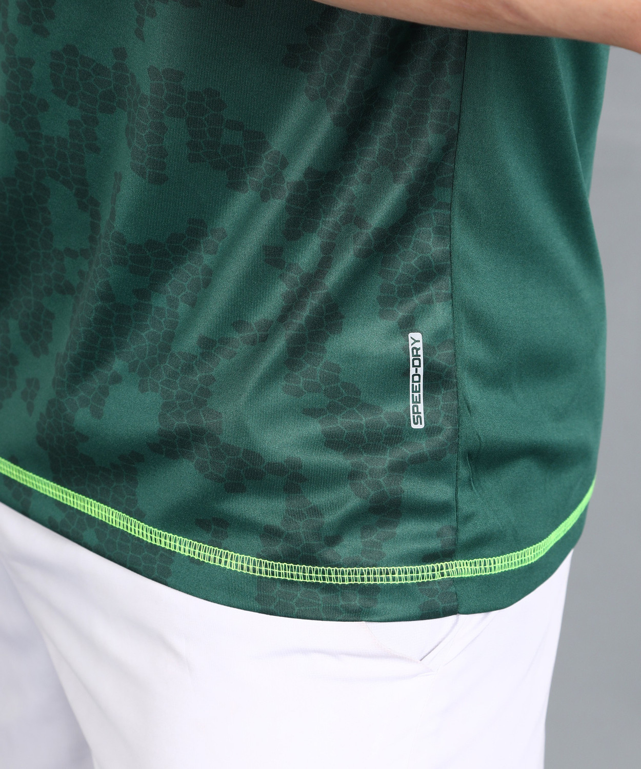 Image of Adrenex Printed Men Round Neck Green T-Shirt