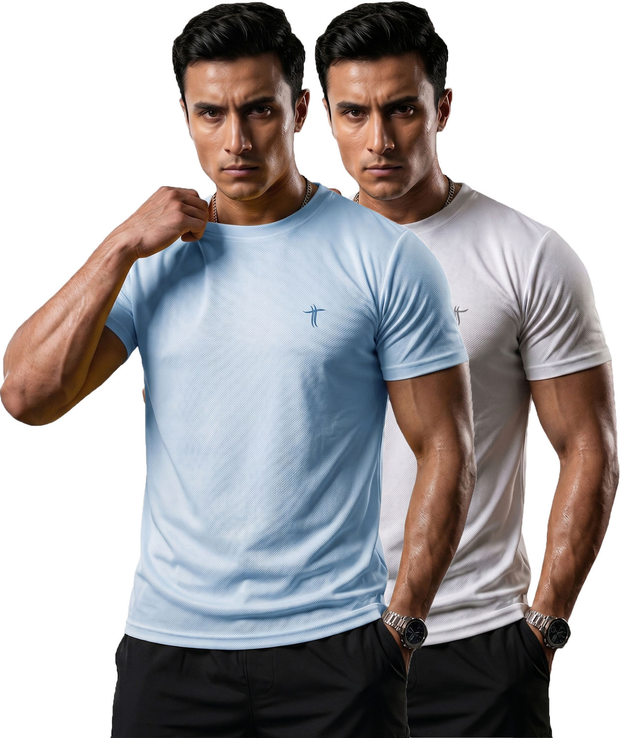 Image of HRX by Hrithik Roshan Men Printed Round Neck Polyester Black T-Shirt