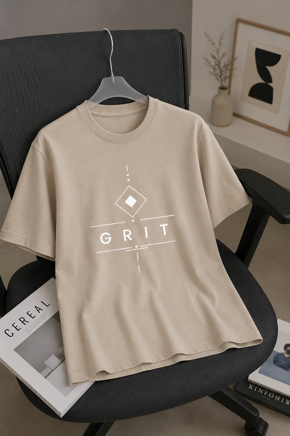 Image of BOOM BAAM Men Self Design Round Neck Polycotton Grey T-Shirt