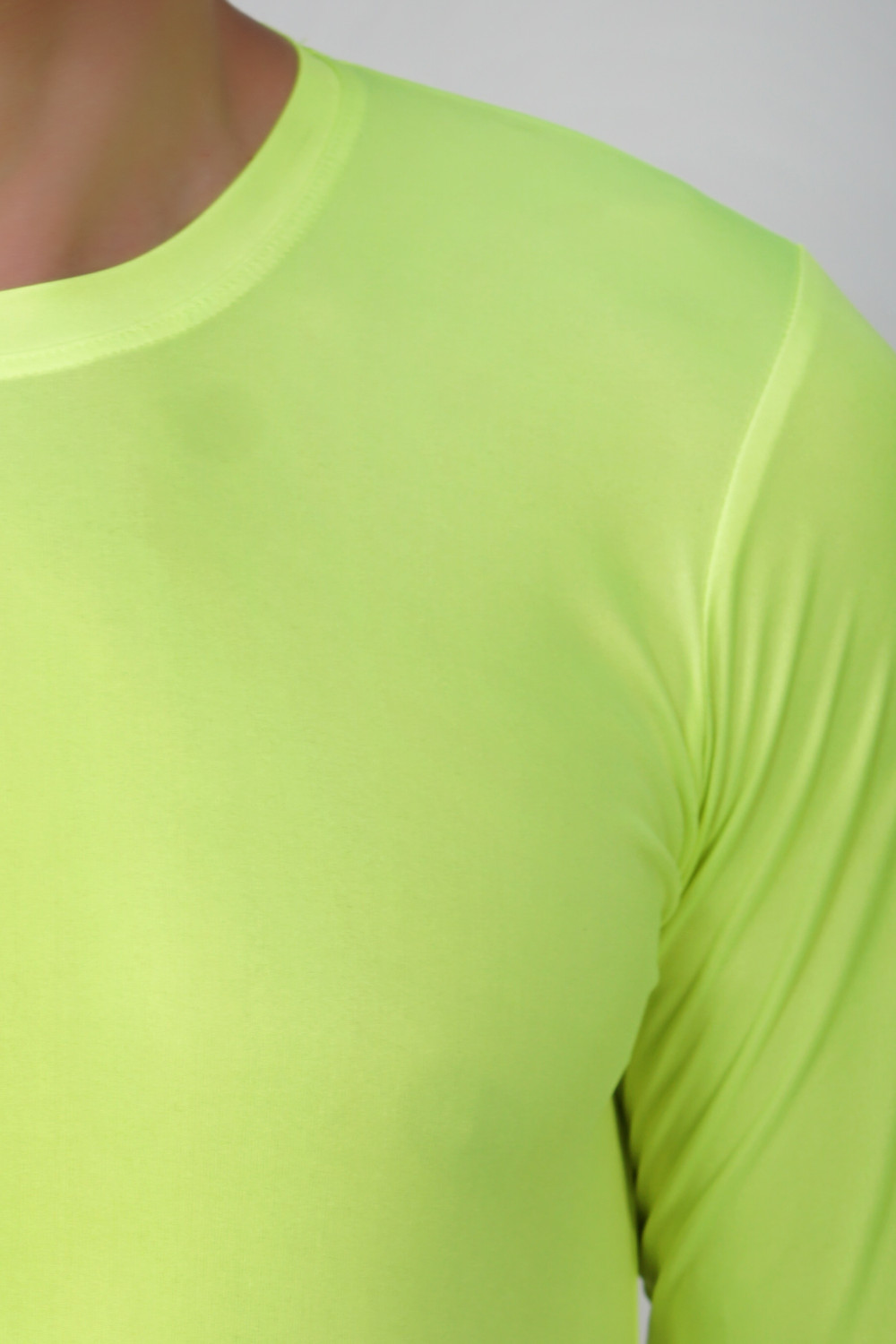 Image of KASPY Men Solid Round Neck Polyester Light Green T-Shirt