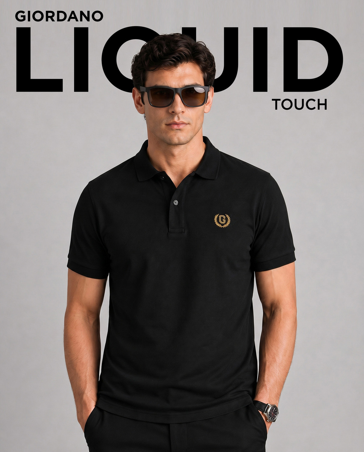 Image of Strivonsports Men Printed Round Neck Polyester Black T-Shirt
