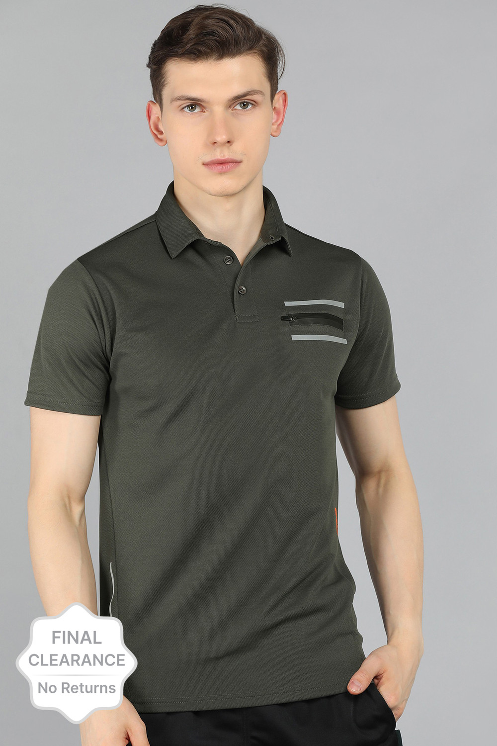 FILA Self Design Men Polo Neck Grey T Shirt Price History