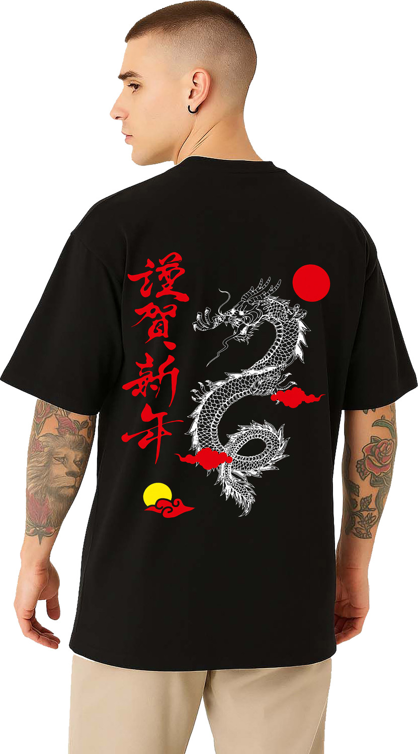 Image of Wayup Men Graphic Print Round Neck Cotton Blend Black T-Shirt