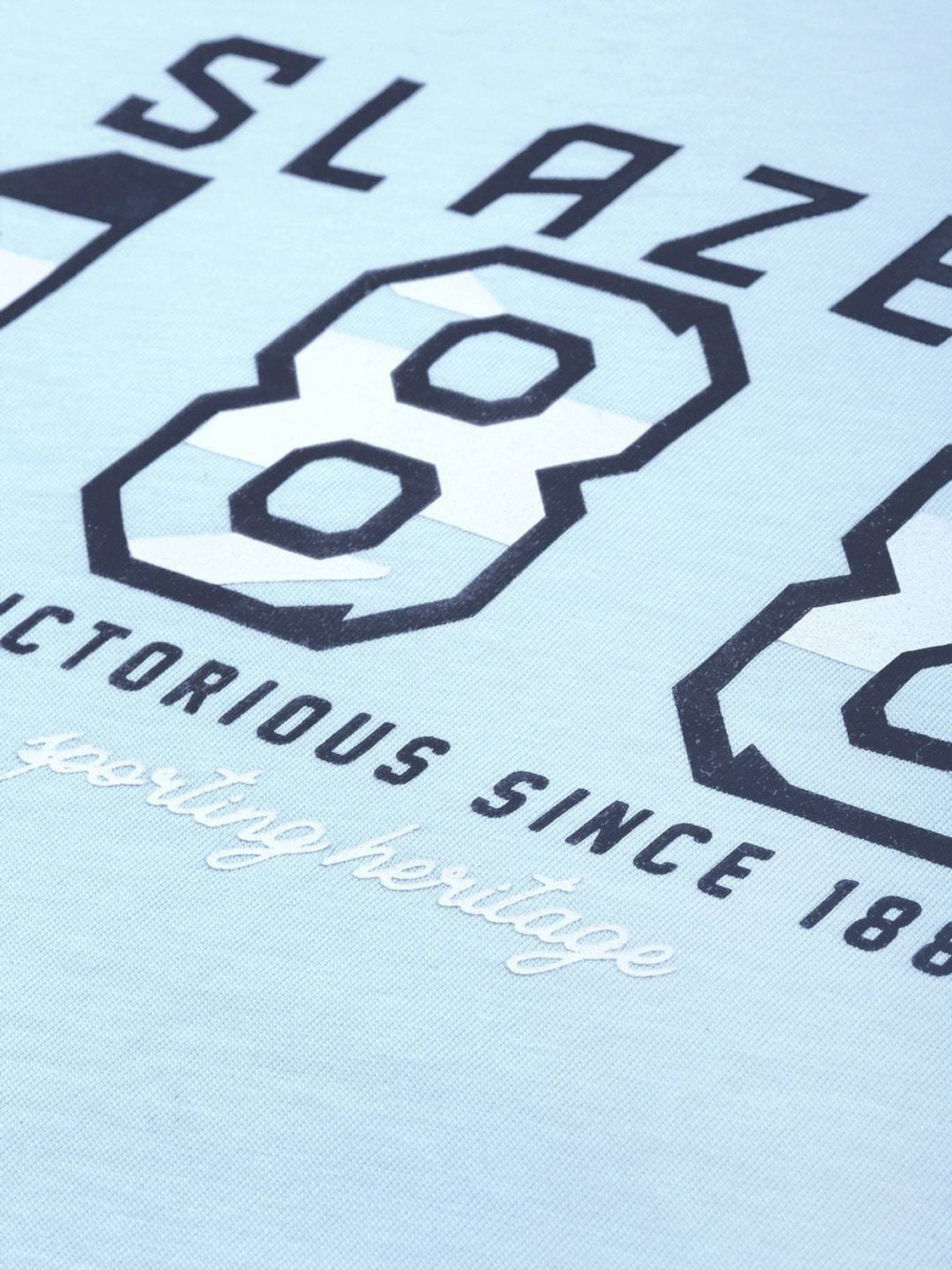 Image of SLAZENGER Sporty Men Round Neck Light Blue T-Shirt