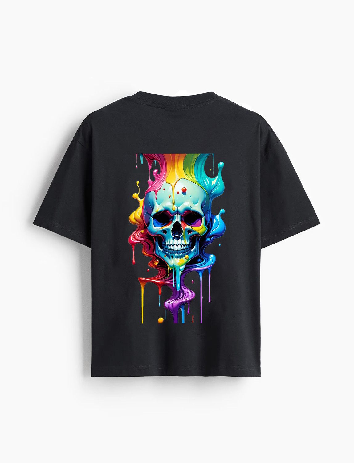 Image of Be Crazy Men Graphic Print Round Neck Cotton Blend Black T-Shirt