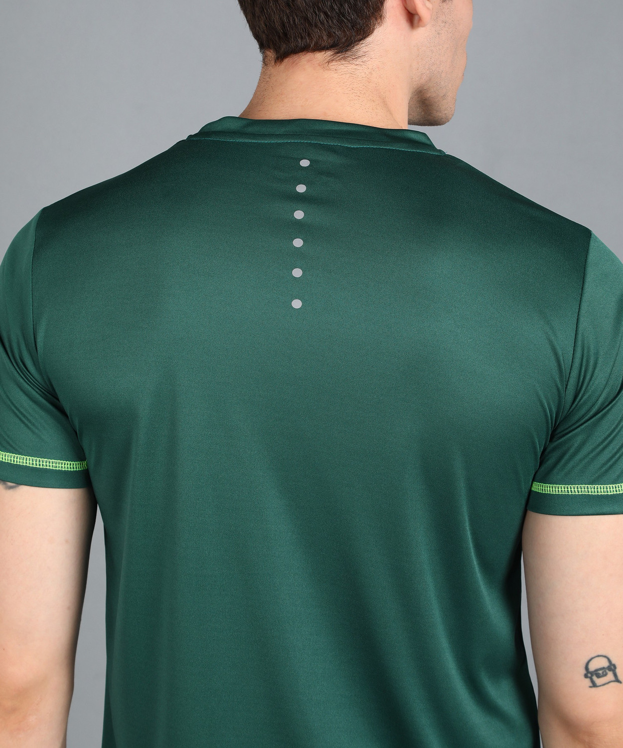 Image of Adrenex Printed Men Round Neck Green T-Shirt