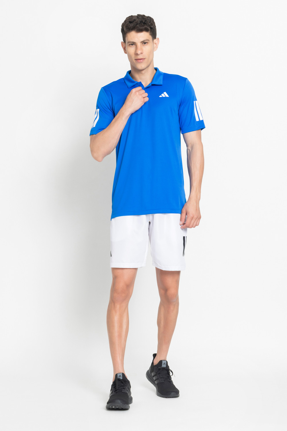 Image of adidas Men Printed Round Neck Cotton Blend Red, White T-Shirt
