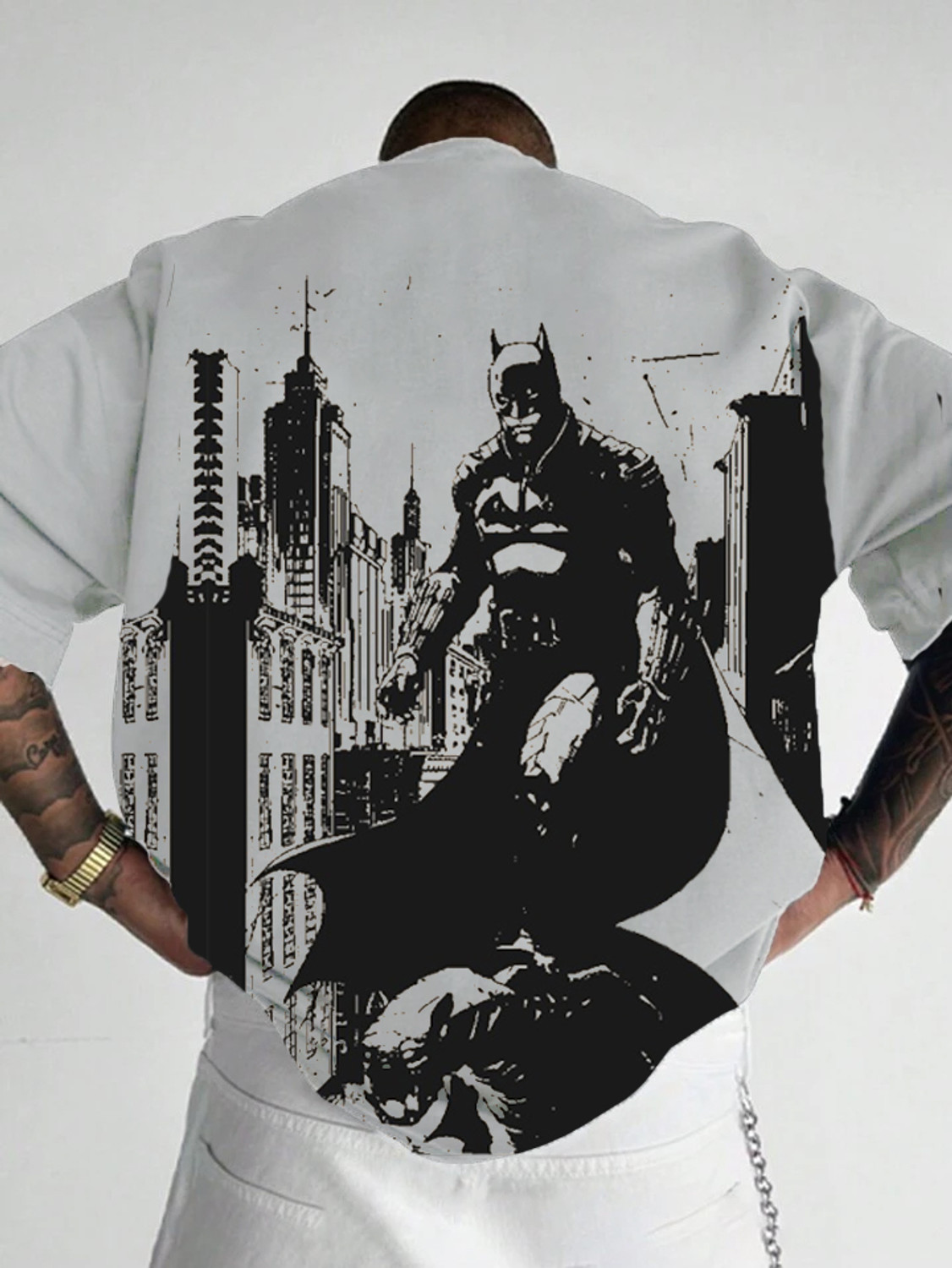 Image of LGGARMENTS Men Printed Round Neck Cotton Blend Black T-Shirt