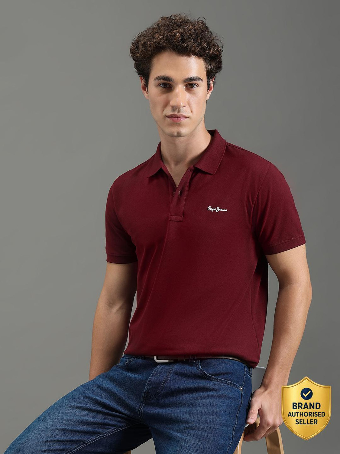 Men Solid Polo Neck Polycotton Red T-Shirt