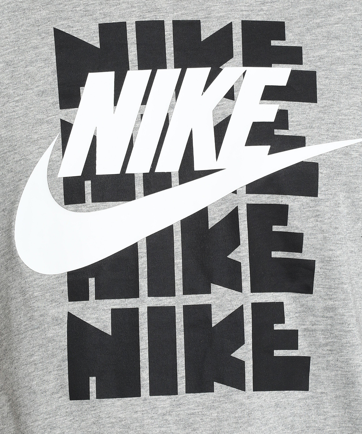 Image of NIKE Typography Men Round Neck Grey T-Shirt