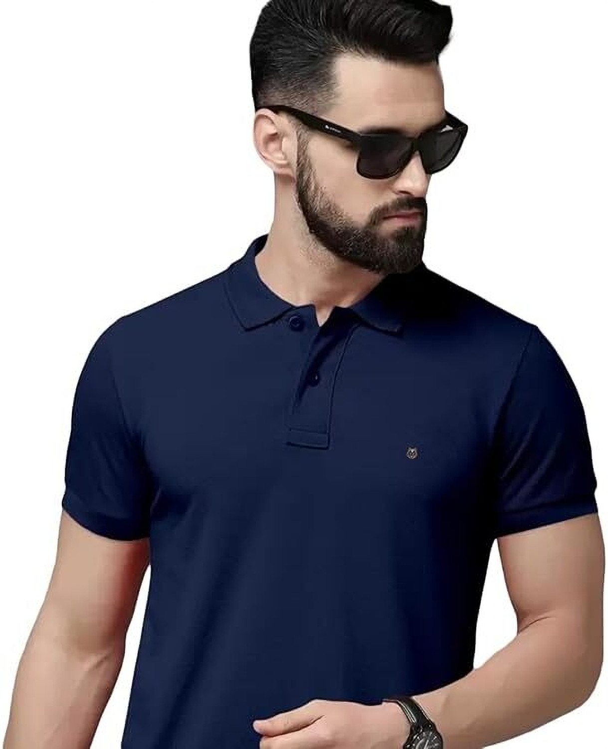 Image of Bliss Bell Pack of 2 Men Solid Polo Neck Cotton Blend Multicolor T-Shirt
