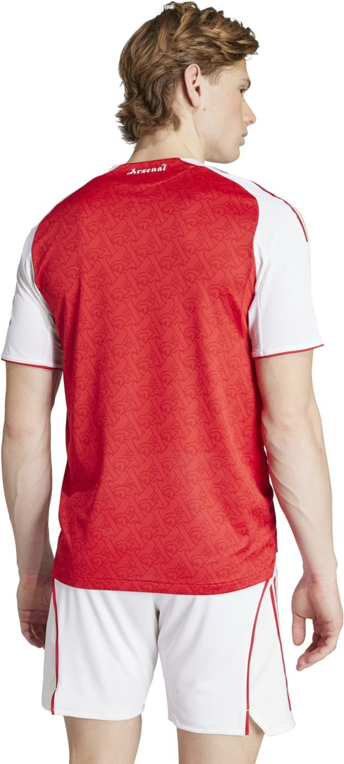 Image of adidas Men Printed Round Neck Cotton Blend Red, White T-Shirt