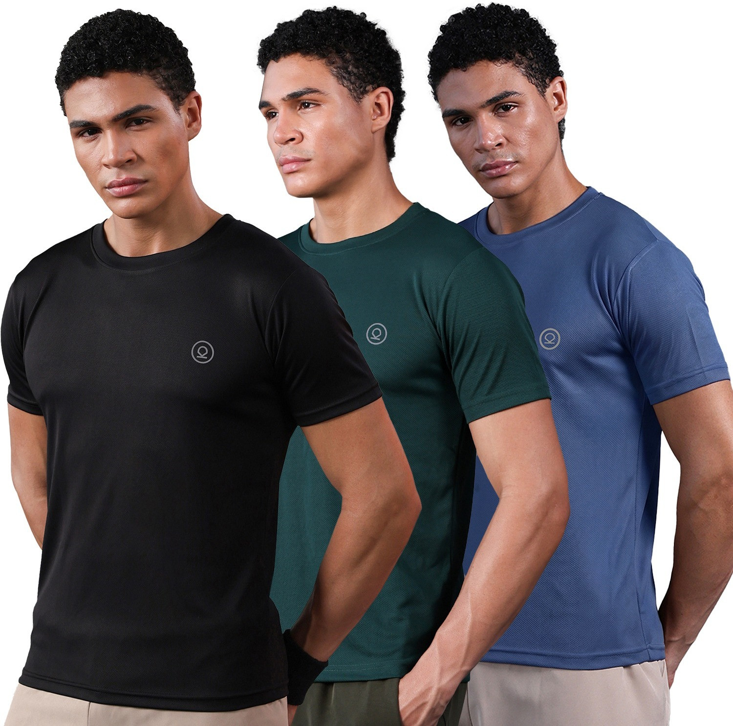 Image of CHKOKKO Men Colorblock Round Neck Polyester Maroon, Black T-Shirt