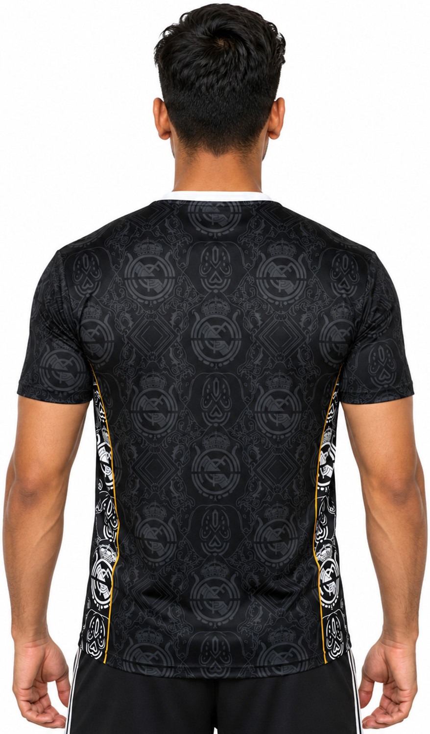 Image of Strivonsports Men Printed Round Neck Polyester Black T-Shirt