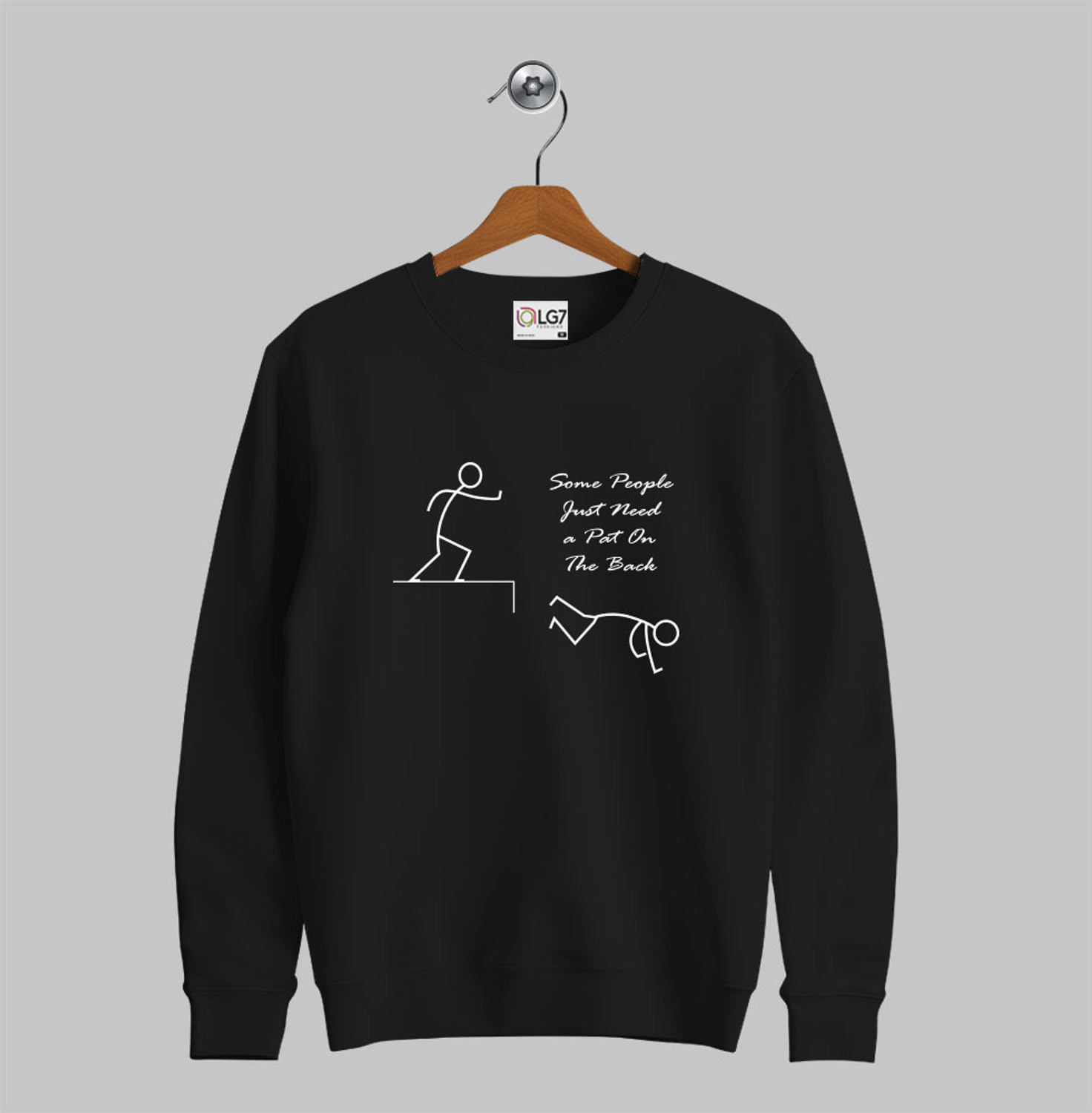 Image of LGGARMENTS Men Printed Round Neck Cotton Blend Black T-Shirt