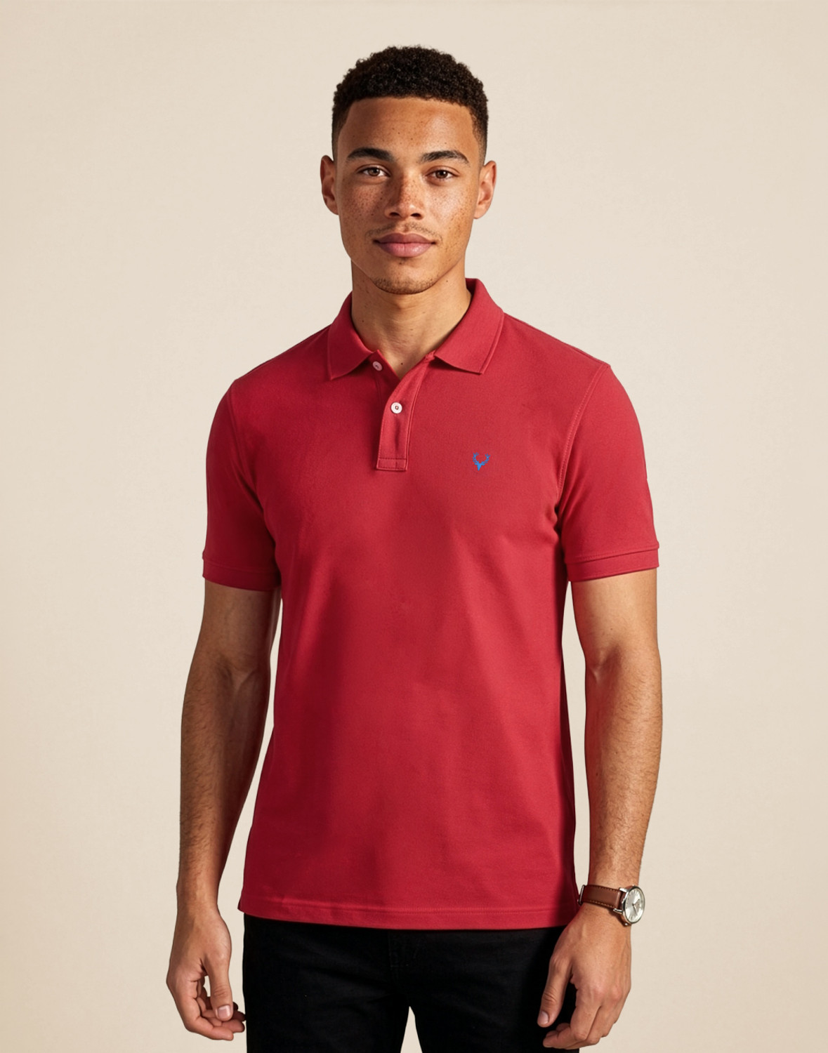 Allen Solly Solid Men Polo Neck Red T-Shirt