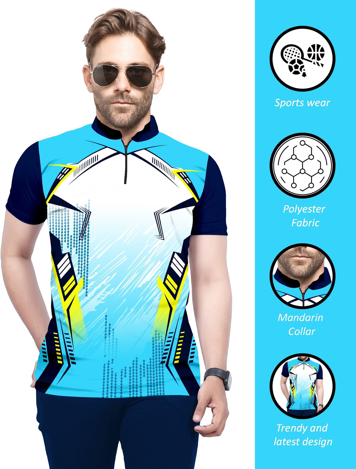 Image of Strivonsports Men Printed Round Neck Polyester Black T-Shirt
