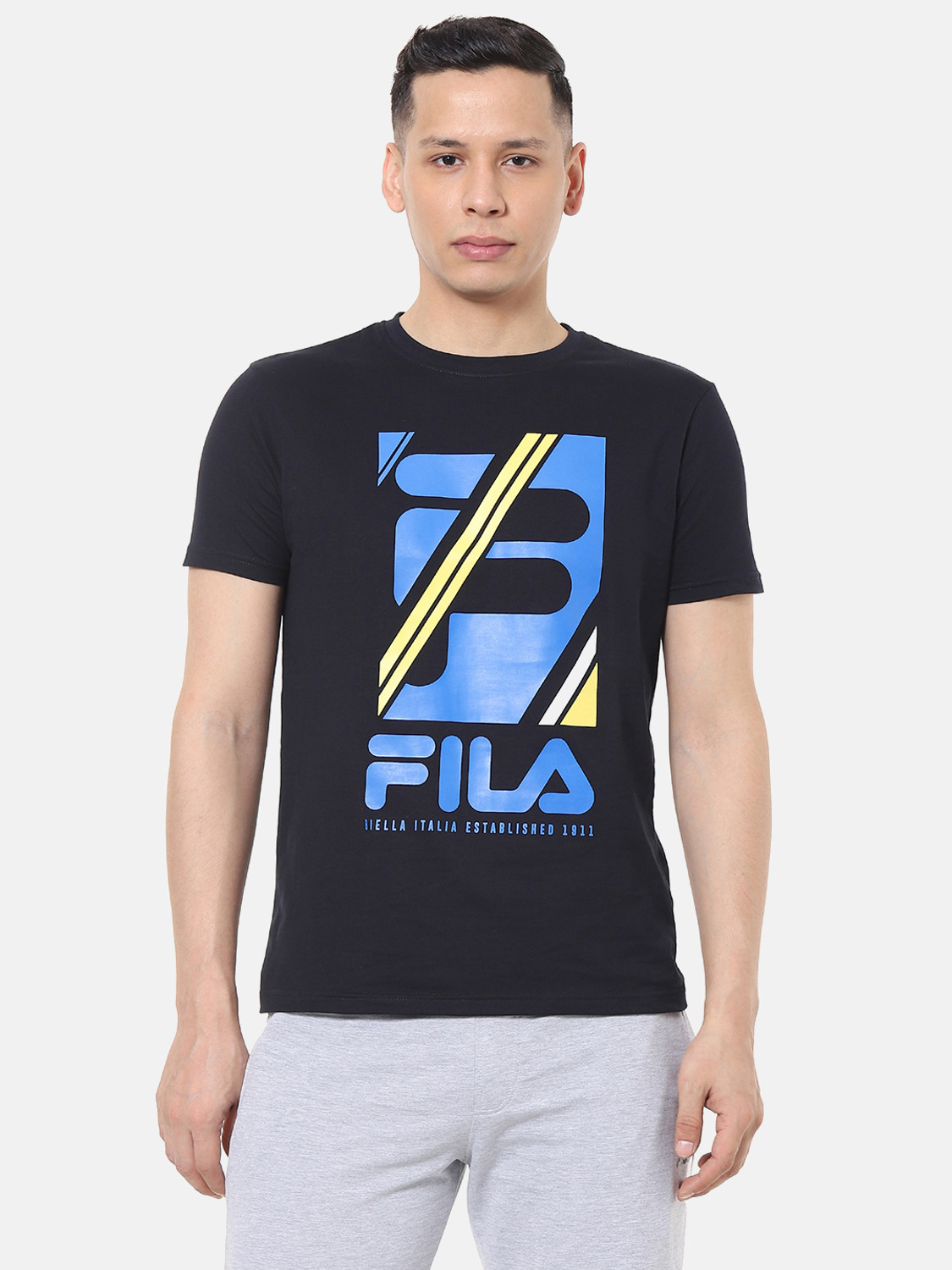 FILA Printed Men Round Neck Pink T Shirt Price History