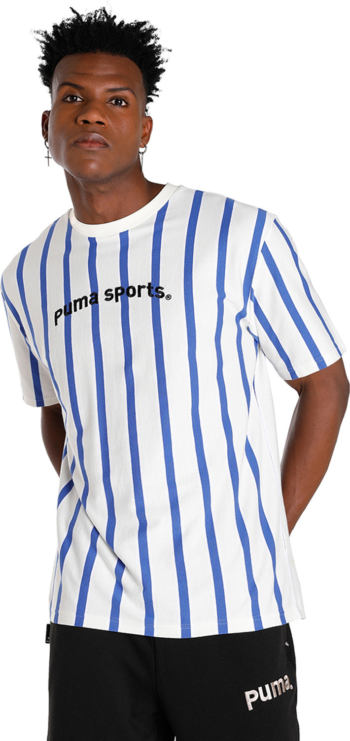 PUMA Striped Men High Neck White T Shirt Price History