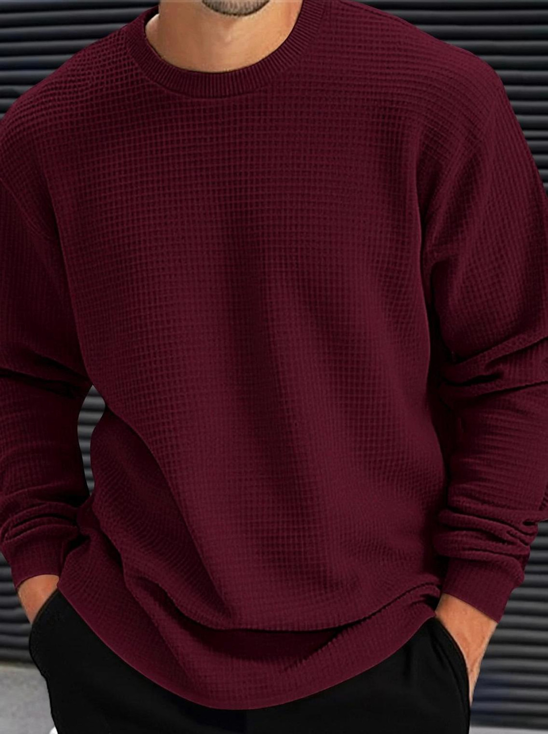 Image of BOOM BAAM Men Self Design Round Neck Polycotton Grey T-Shirt