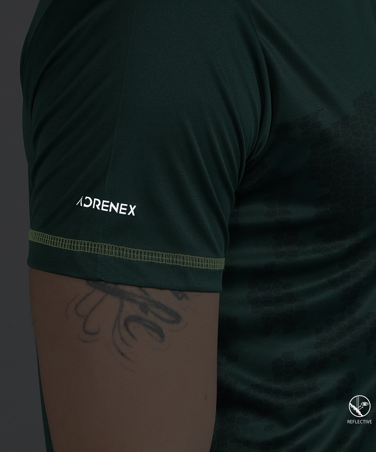 Image of Adrenex Printed Men Round Neck Green T-Shirt