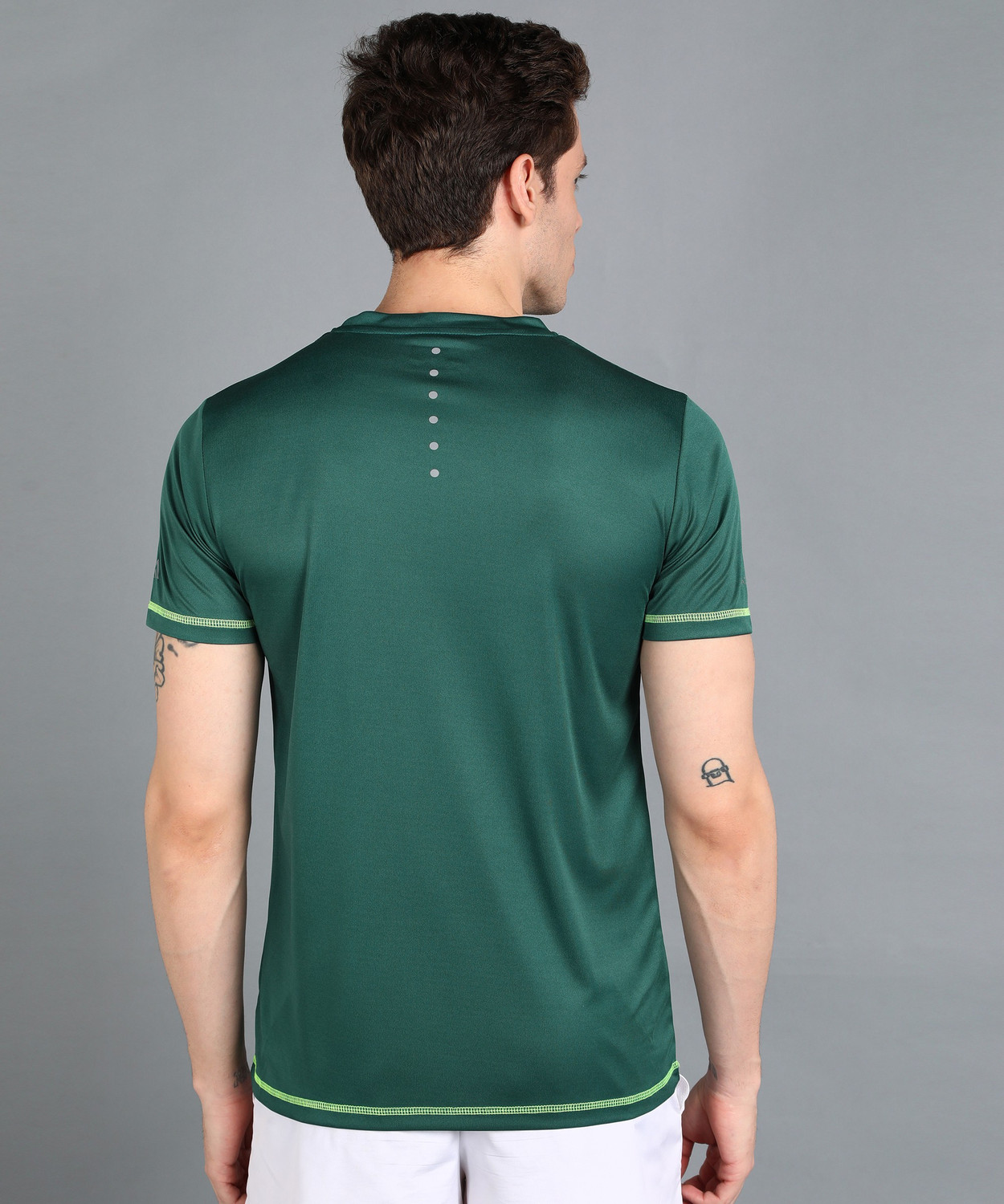 Image of Adrenex Printed Men Round Neck Green T-Shirt