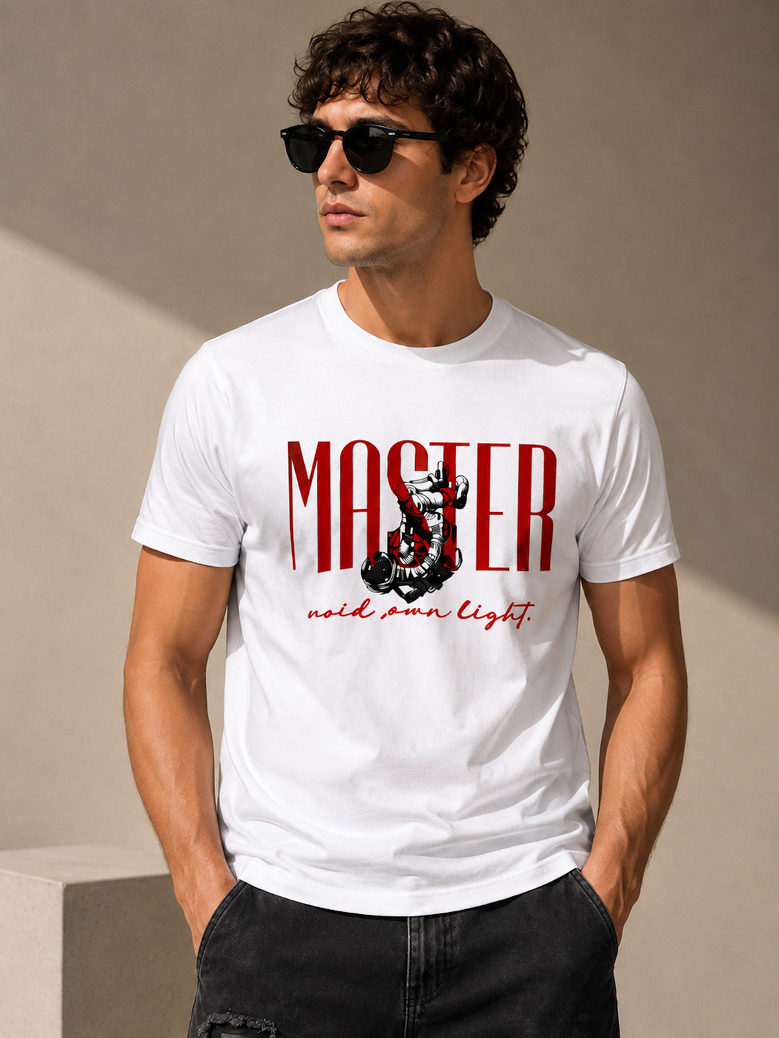Image of Strivonsports Men Printed Round Neck Polyester Black T-Shirt