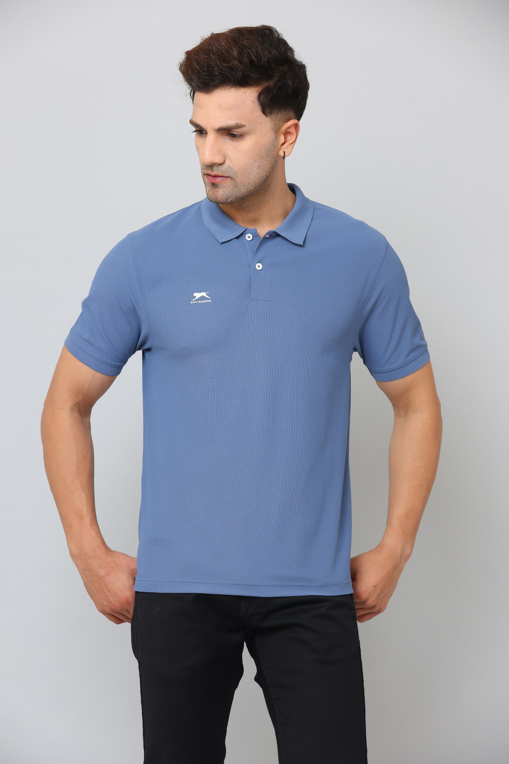 SHIV NARESH Striped Men Polo Neck Blue T Shirt Price History