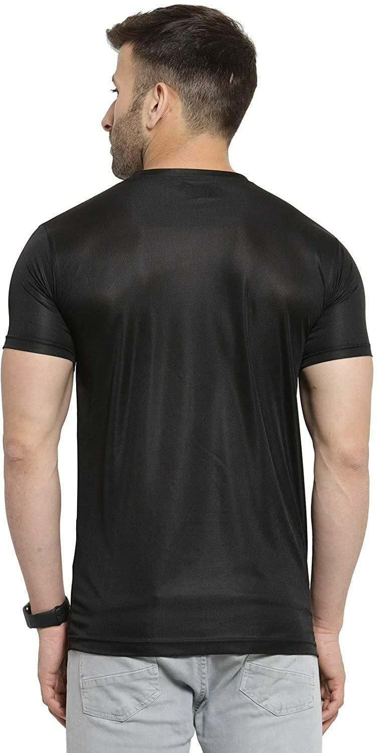 Image of UDI n ADI Solid Men Round Neck Navy Blue, Black T-Shirt