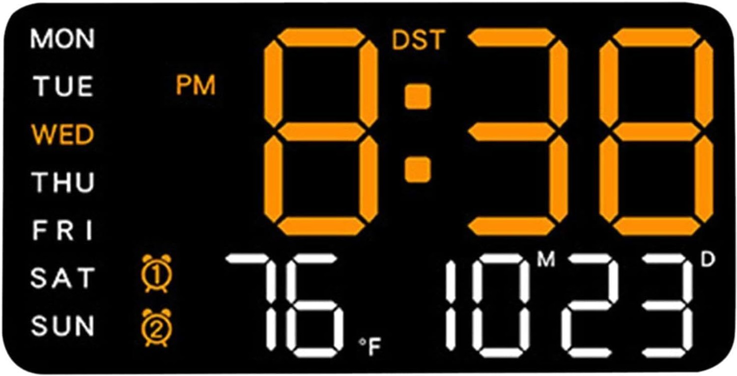 Digital Orange Lights Black Body Clock