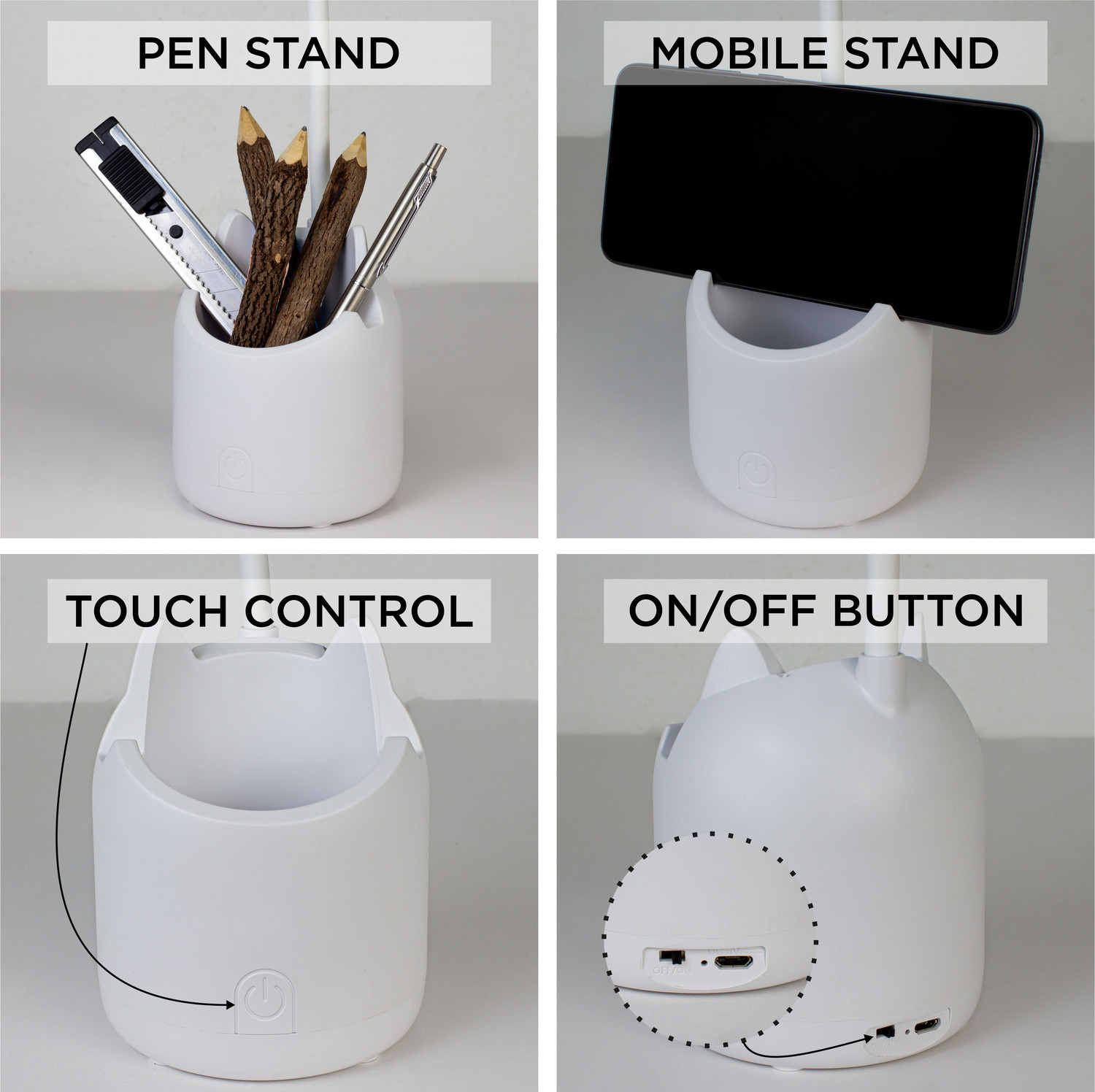 Image of WEIRD WOLF 3 Colour Mode Rechargeable, Flexible Gooseneck LED Study /Desk Table Lamp