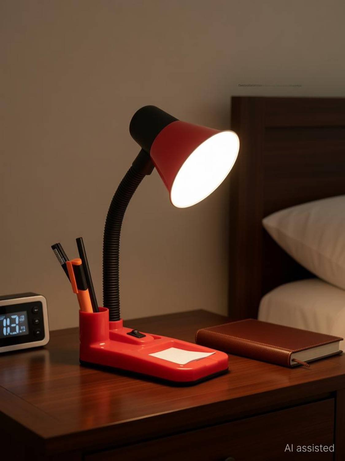 Esscage Red Study lamp Desk Light for School and College Students Stud